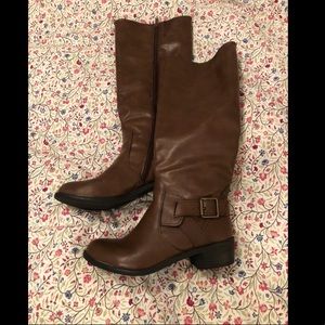 Brown riding boots